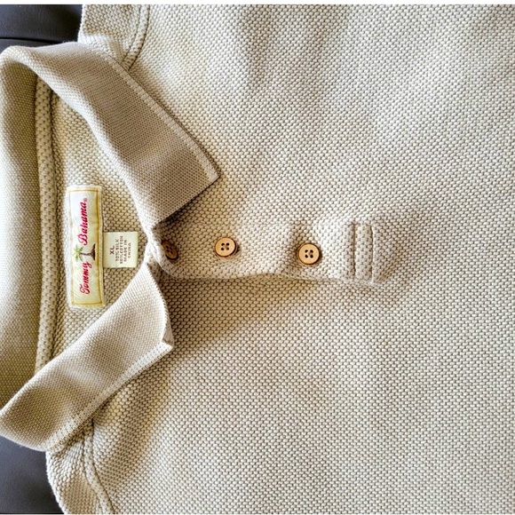 Tommy Bahama Light Tan Polo Shirt - Picture 1 of 3